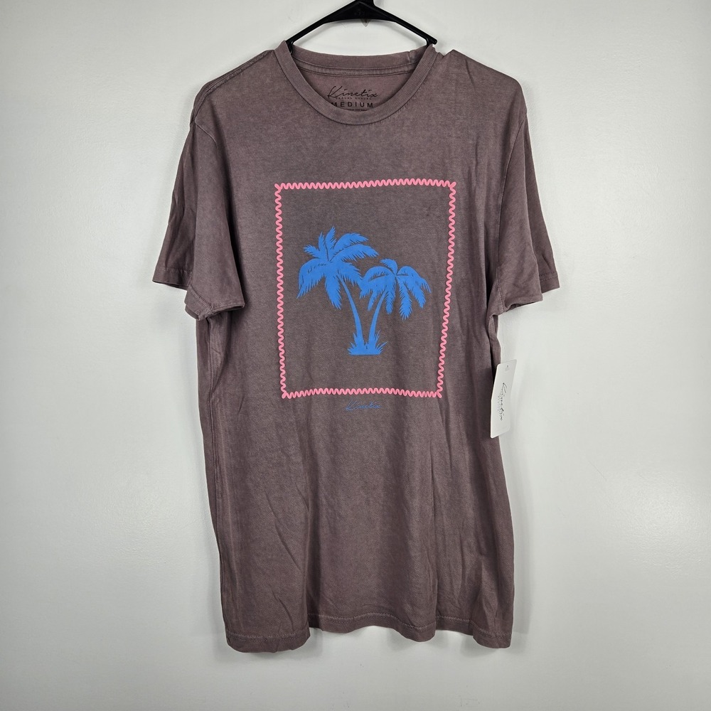 Kinetix Casual Short Sleeve‎ Palm Tree Shirt Pima Cotton Mens Medium NWT